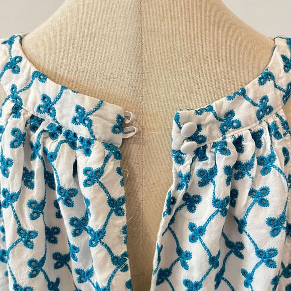 Torrid Babydoll Tiered Floral Eyelet Top White Blue Size 1X Halter Plus Size - Picture 9 of 10